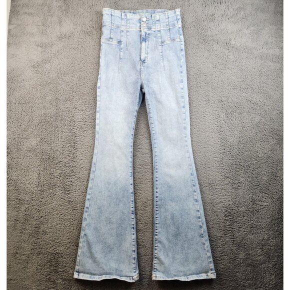Free People Denim - Free People We the Free Jayde Super High Waisted Stretch Flare Jeans Sz 29 Long